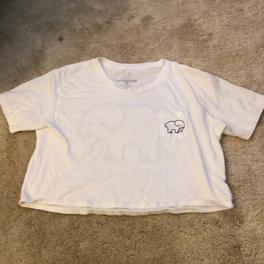 White cropped ivory Ella tee T-shirt